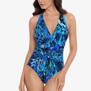 NEW Magicsuit Drew One Piece in Chanticleer Blue Green Size US 14